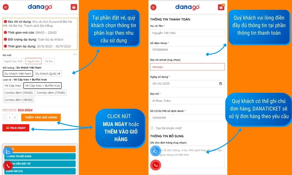 HƯỚNG DẪN ĐẶT VÉ BÀ NÀ HILLS DANAGO