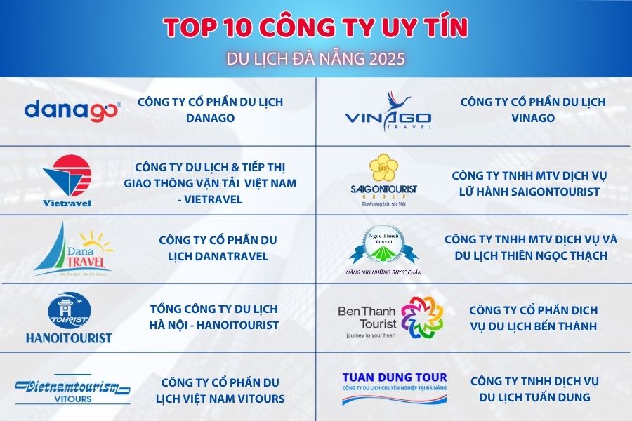 Top 10 công ty du lịch Đà Nẵng